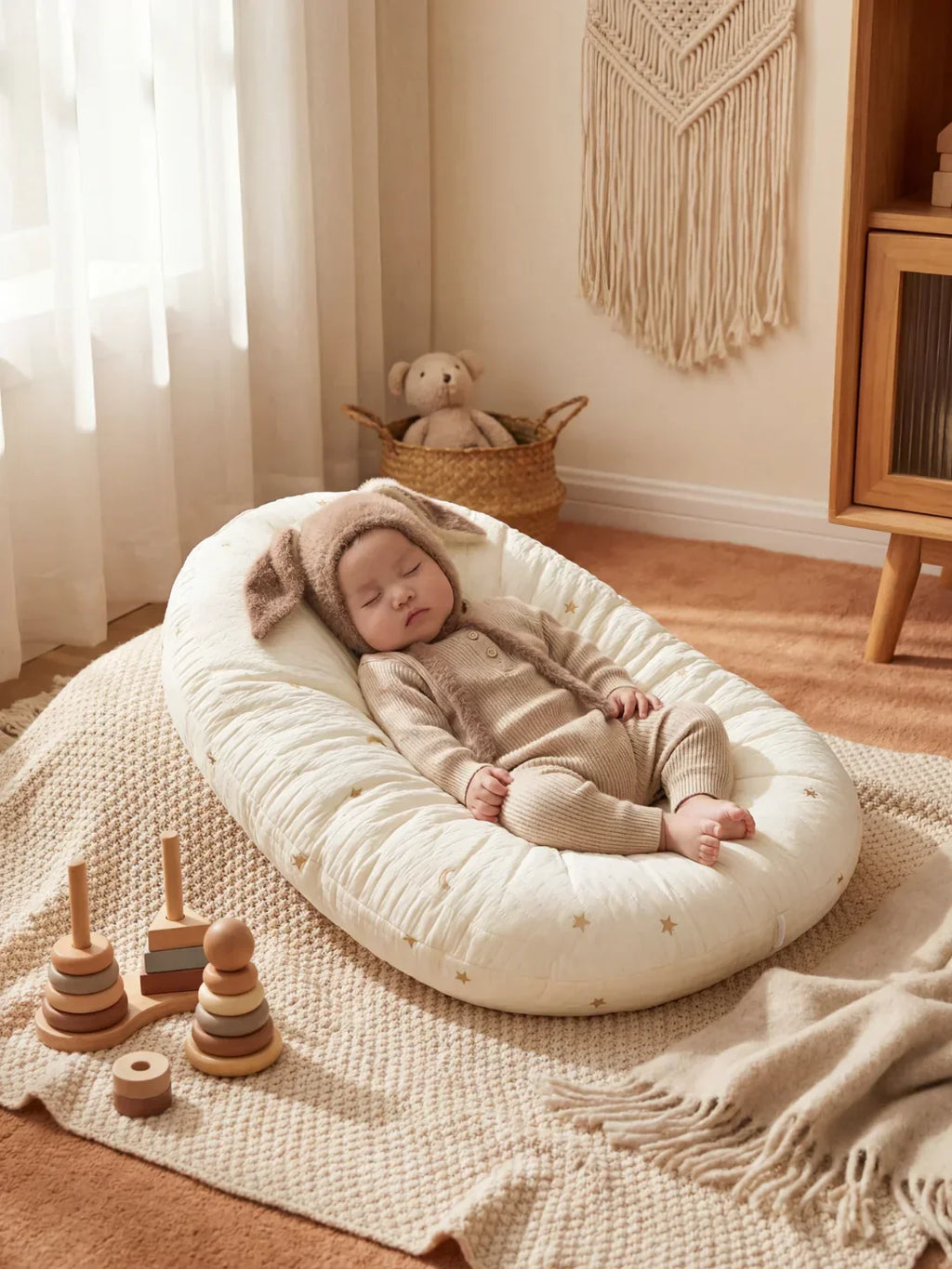 Quilted Nursing Pillow For Breastfeeding At Home For New Moms