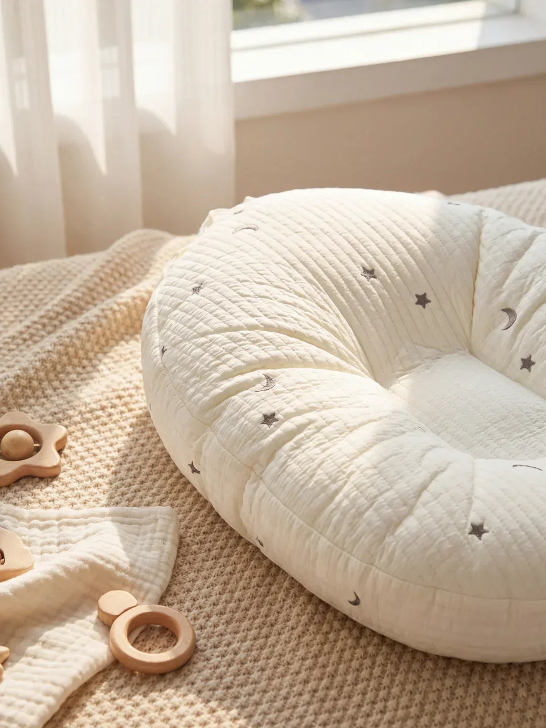 Quilted Nursing Pillow For Breastfeeding At Home For New Moms