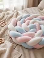 Terracotta Velvet Braided Baby Bed Bumper