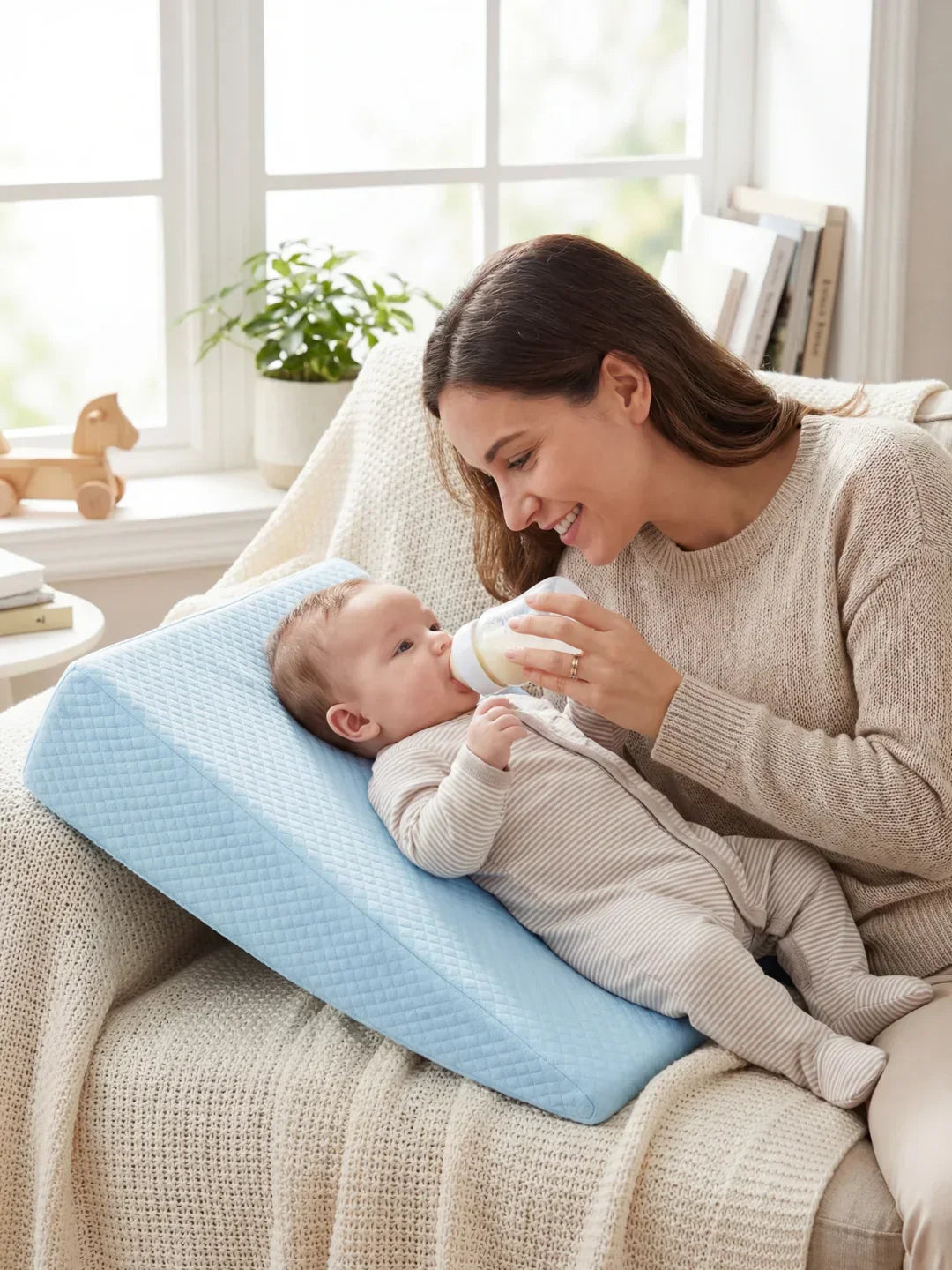 Soft Angled Baby Pillow For Gentle Elevation And Support