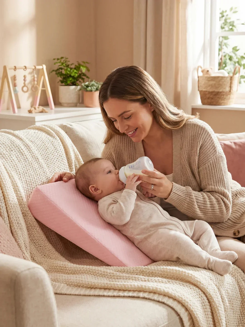 Soft Angled Baby Pillow For Gentle Elevation And Support