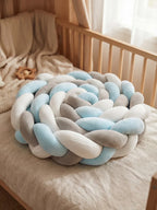 Terracotta Velvet Braided Baby Bed Bumper
