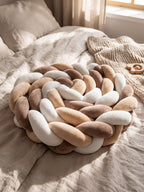 Terracotta Velvet Braided Baby Bed Bumper