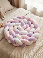 Terracotta Velvet Braided Baby Bed Bumper