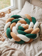 Terracotta Velvet Braided Baby Bed Bumper