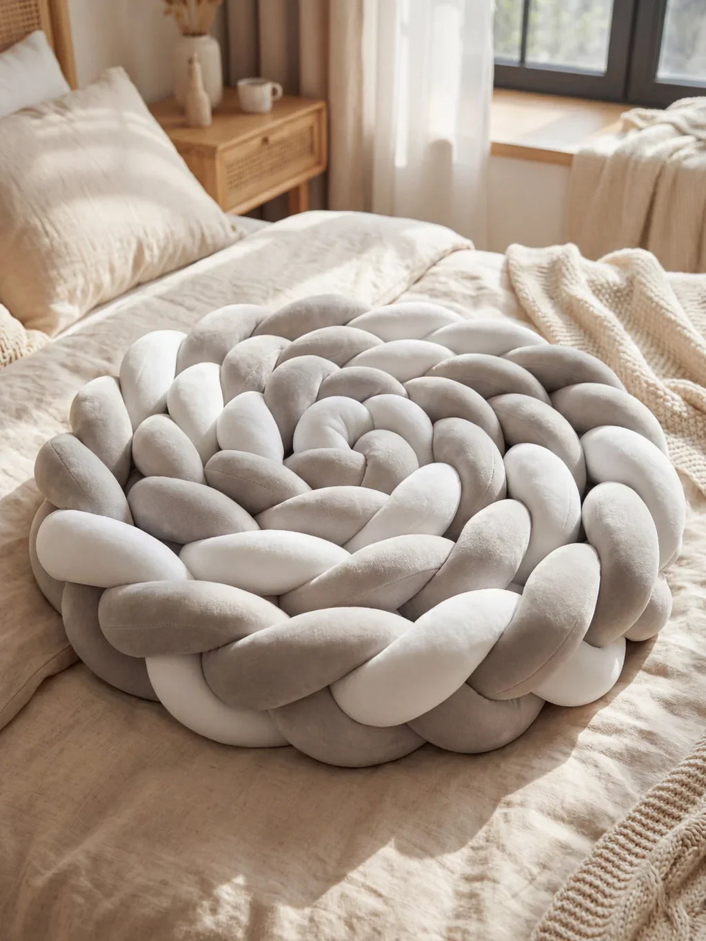 Premium Two-Tone Braided Baby Crib Bumper