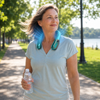 SoftCool Lightweight Wearable Neck Fan With Quiet Rechargeable Cooling