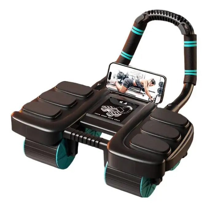 Abdominal Wheel Exerciser With Automatic Rebound And Elbow Pads For Home Fitness