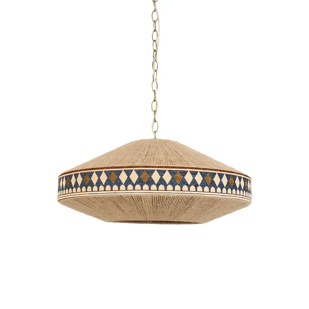 Astraea Boheme Frynseophængslampe med Geometrisk Vævning
