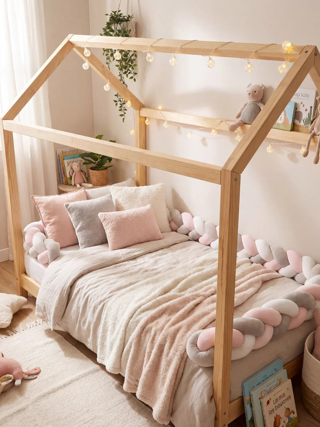Terracotta Velvet Braided Baby Bed Bumper