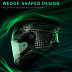 Casco de Fibra de Carbono para Ciclistas, Diseño Integral Ligero, Aprobado por DOT y ECE