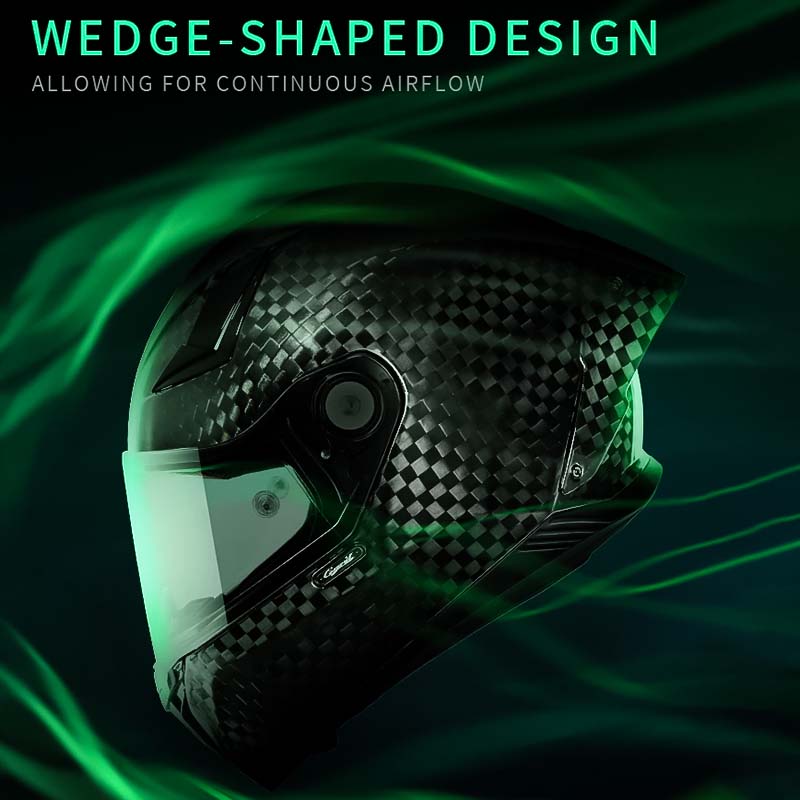 Casco de Fibra de Carbono para Ciclistas, Diseño Integral Ligero, Aprobado por DOT y ECE