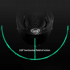 Casco de Fibra de Carbono para Ciclistas, Diseño Integral Ligero, Aprobado por DOT y ECE