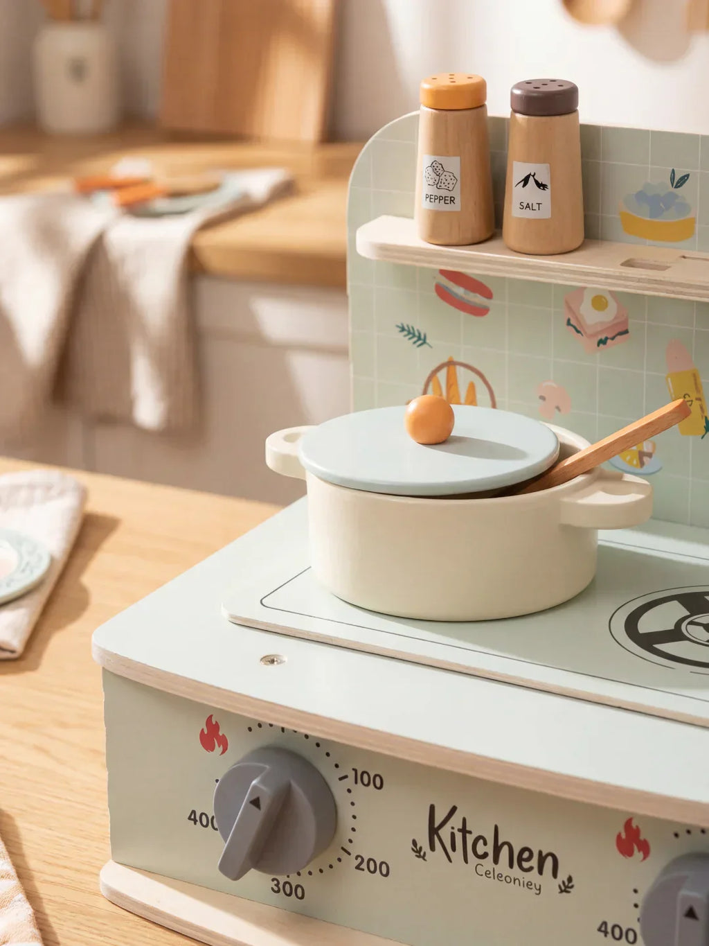 Wooden Kitchen Set for Chefs Complete Cookware Collection for children