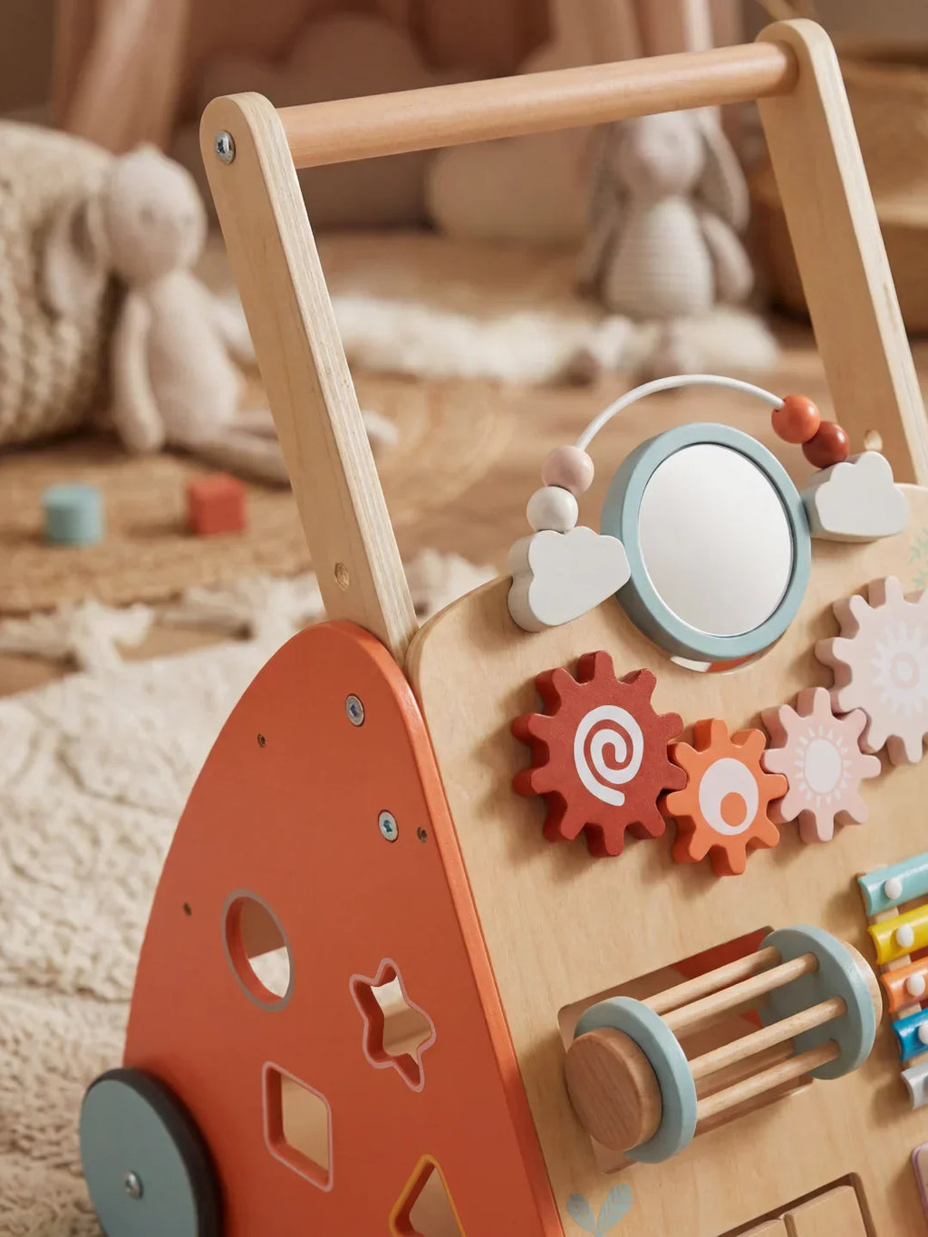 Multi-Activity Wooden Baby Push Walker