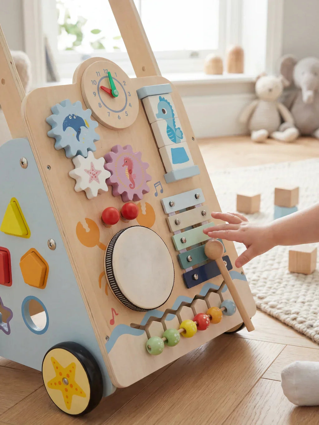 Ocean Theme Wooden Baby Activity Walker