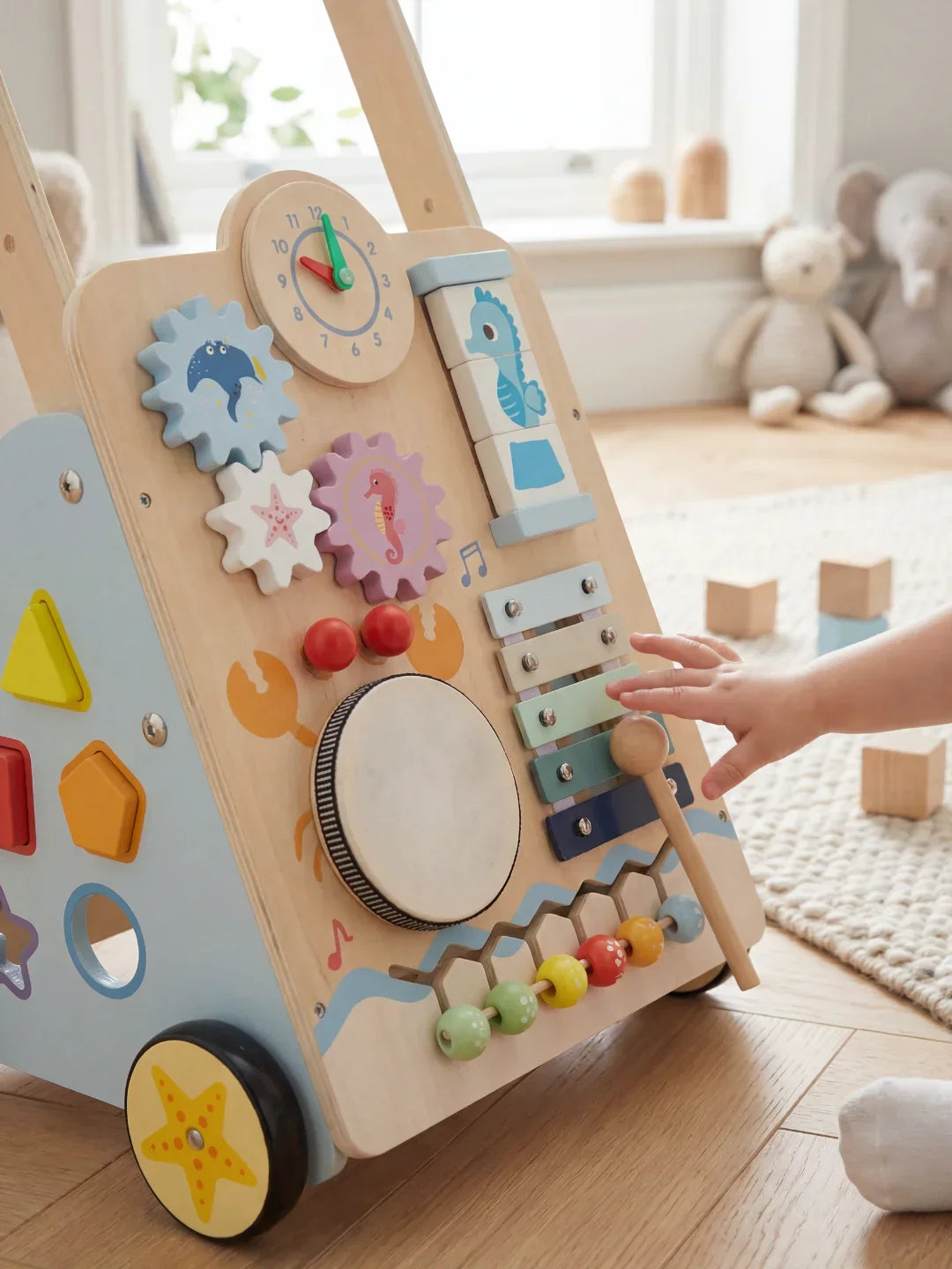 Ocean Theme Wooden Baby Activity Walker