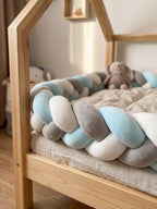 Terracotta Velvet Braided Baby Bed Bumper