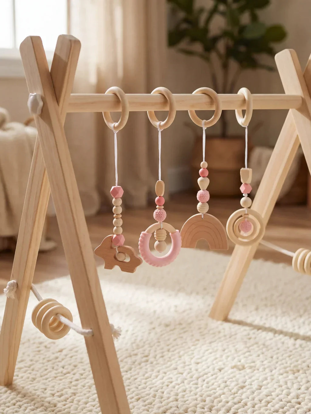 Long-Lasting Wooden Activity Arch – Sensory Toy Gym for Ages 0–3