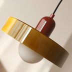 Lámpara colgante de vidrio Liora Bauhaus con ajuste de altura