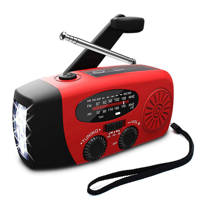 Radio à manivelle manuelle solaire LifeSaver et batterie de secours pour l'extérieur