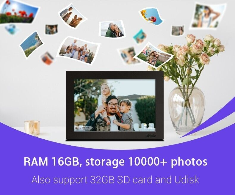 Cornice fotografica WiFi da 10,1 pollici con display touch 1080p per famiglie