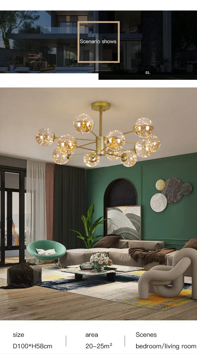 Aurene Glass Globe Chandelier By Petprovac Modern Lighting