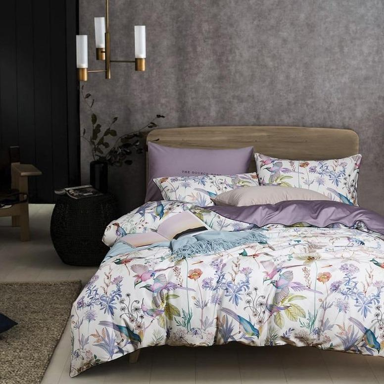 Elora Elegant Hvid Trykt Ægyptisk Bomuld Dynebetræk Sæt