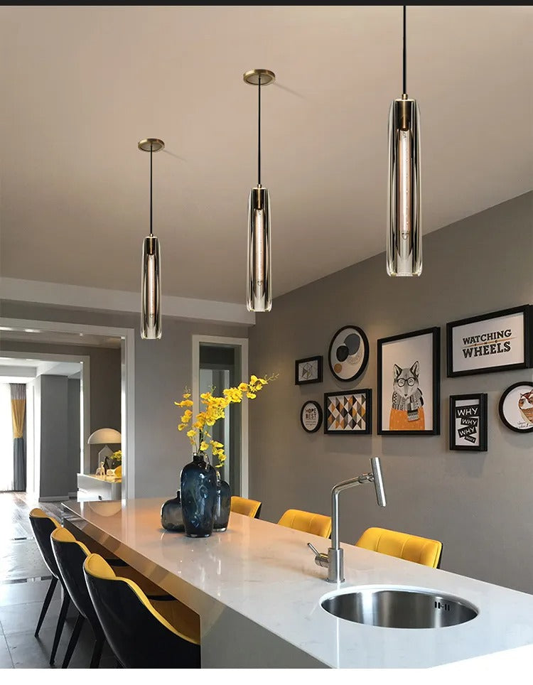 Lámparas colgantes LED de cristal K9 de cobre completo premium Asterra