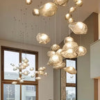 Luminara Cascade Glas Lysekrone Med Aluminiumsramme