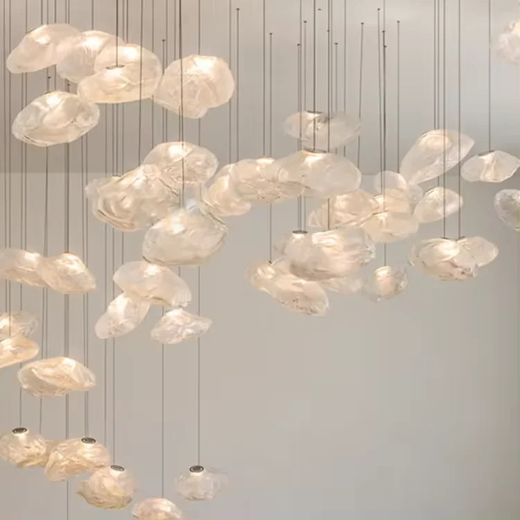 Luminara Cascade Glas Lysekrone Med Aluminiumsramme