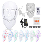 Seven Color Red LED Light Therapy Mask For Face And Neck With Spa Glow