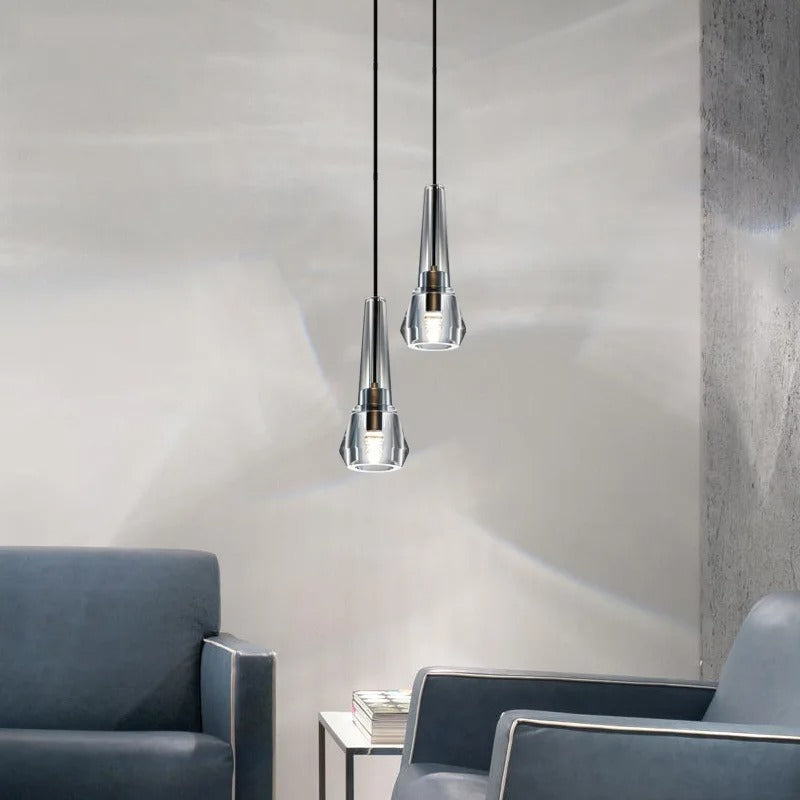 Lámparas colgantes LED de cristal K9 de cobre completo premium Asterra