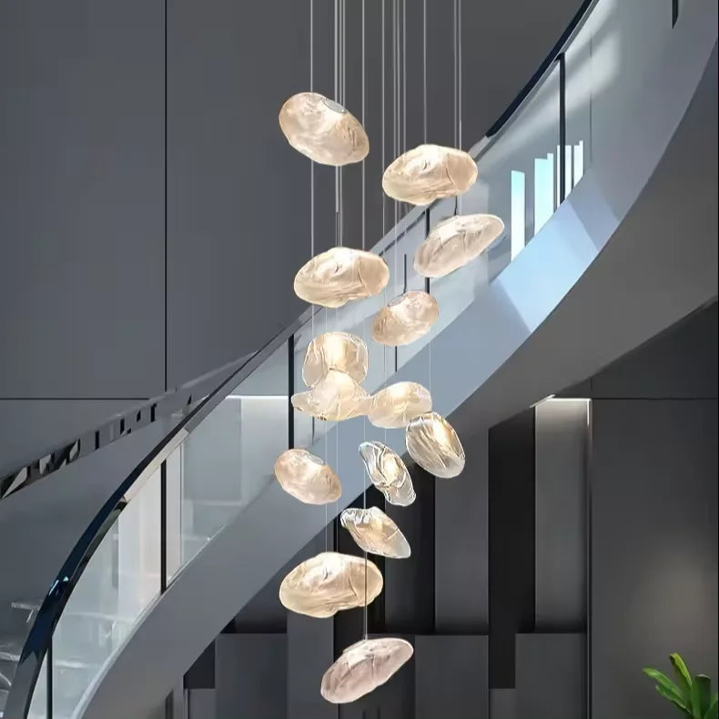 Luminara Kaskad Glas Kronljusarmatur Med Aluminiumram