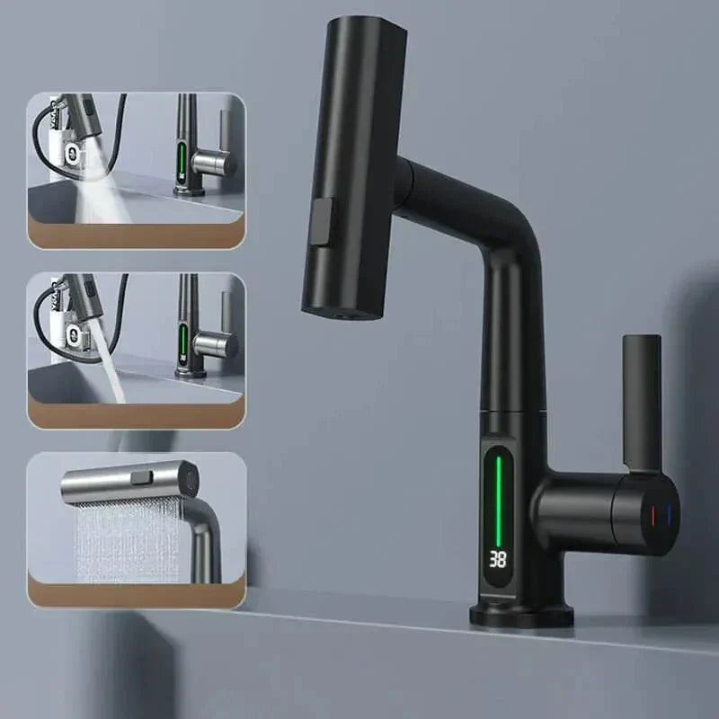 AquaLuxe Digital Waterfall Faucet | Petprovac