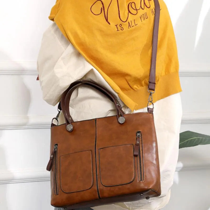 NordVine Handmade Leather Bag With Nordic Vintage Design