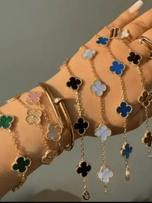 Liora Clover Charm Armbånd Fire Blomstercharms 14K Forgyldt Rustfrit Stål