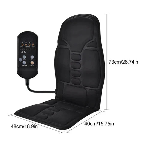 Cojín de asiento de masaje LumaRelief Elite con ocho motores y respaldo calefactable