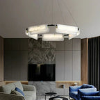 Solara Alabastlysekrone med ægte stenudsmykning