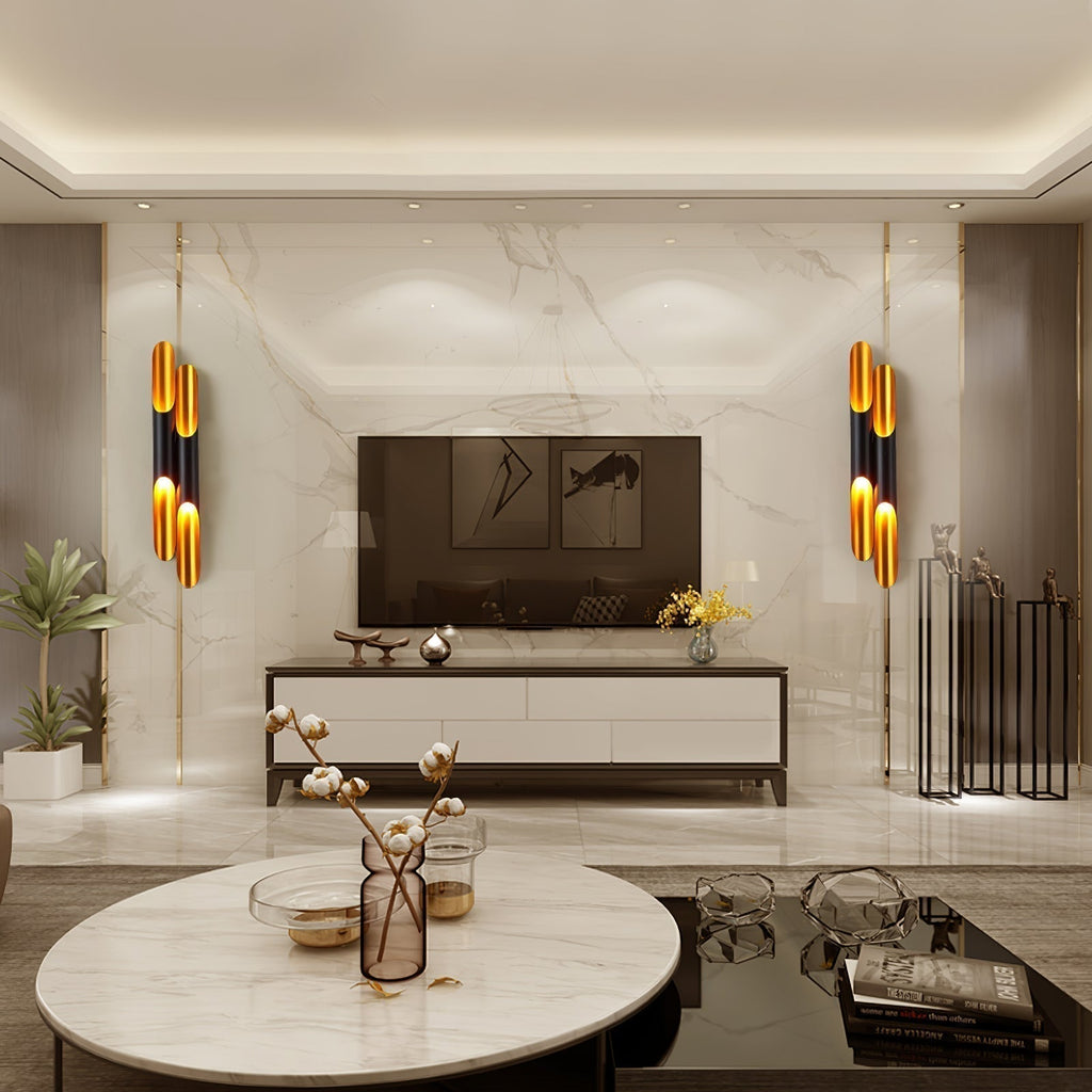 ノヴァクレスト 円筒形壁掛け灯具 ブラッシュドメタル仕上げ