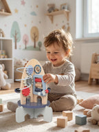 Wooden Activity Rocket For Space Discovery Center Playset