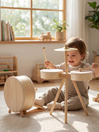 Set Drum Kayu Klasik untuk Bayi dan Kanak-kanak Kecil