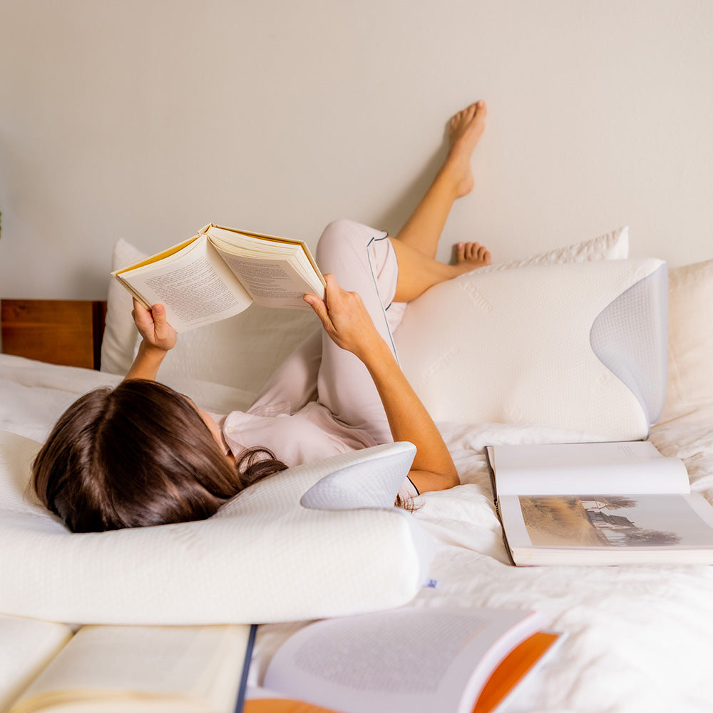 Pernă ortopedică cervicală LumaRest 2-în-1 din spumă cu memorie