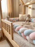 Terracotta Velvet Braided Baby Bed Bumper