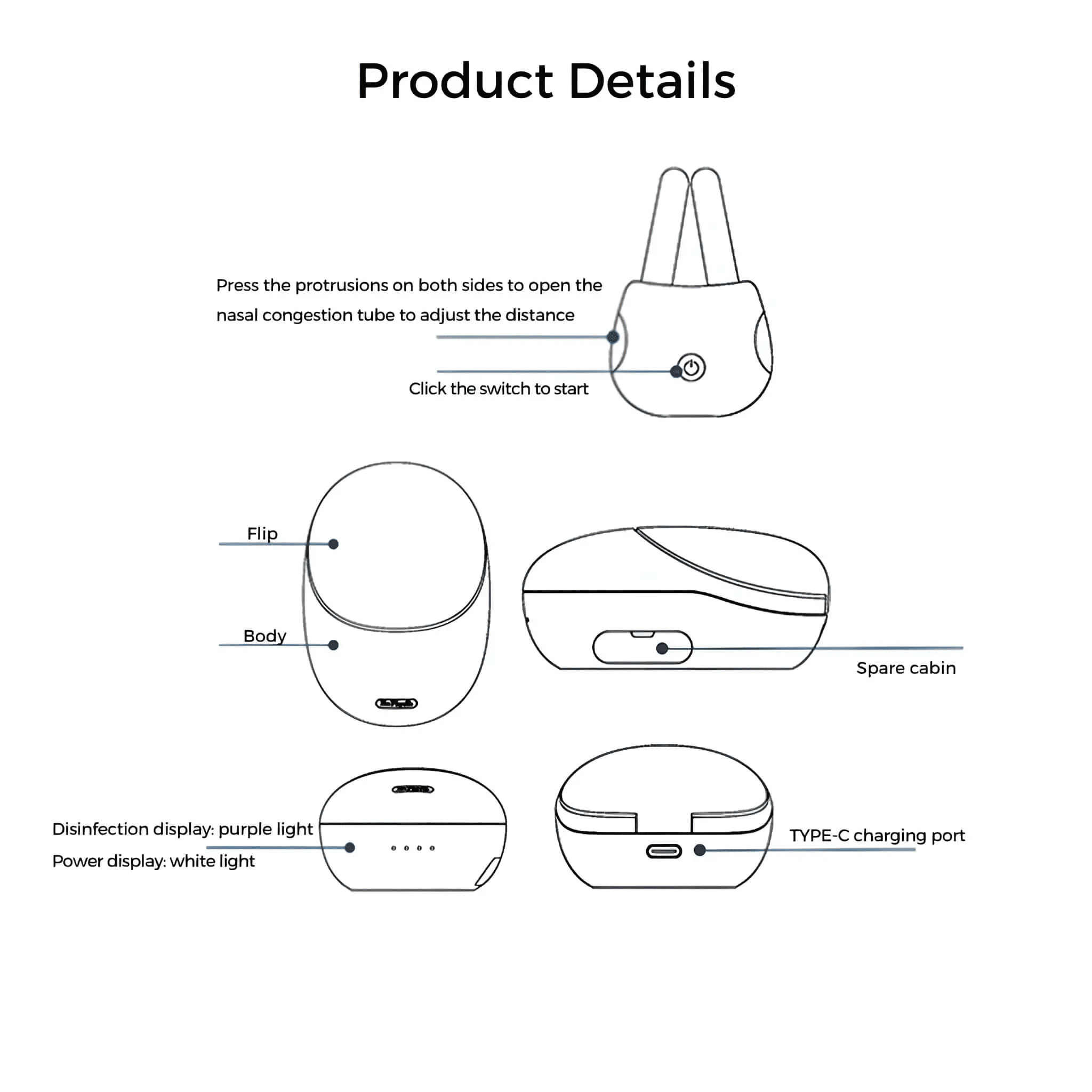 علاج الأنف بالضوء الأحمر NoseNova لتخفيف الجيوب الأنفية والاحتقان