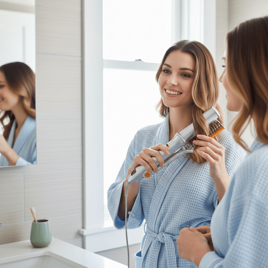 2-in-1 Rotating Hair Brush for Styling and Smoothing