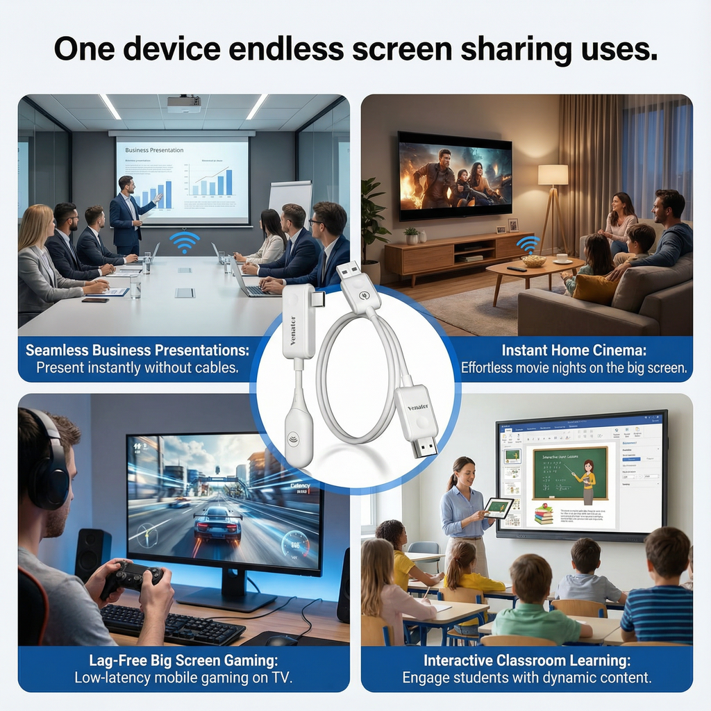 Plug-and-Play Wireless HDMI Transmitter and Receiver Kit