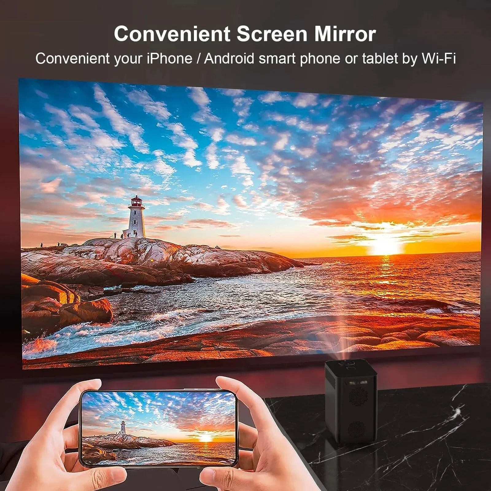 Přenosný 4K WiFi projektor s Androidem pro domácí kino