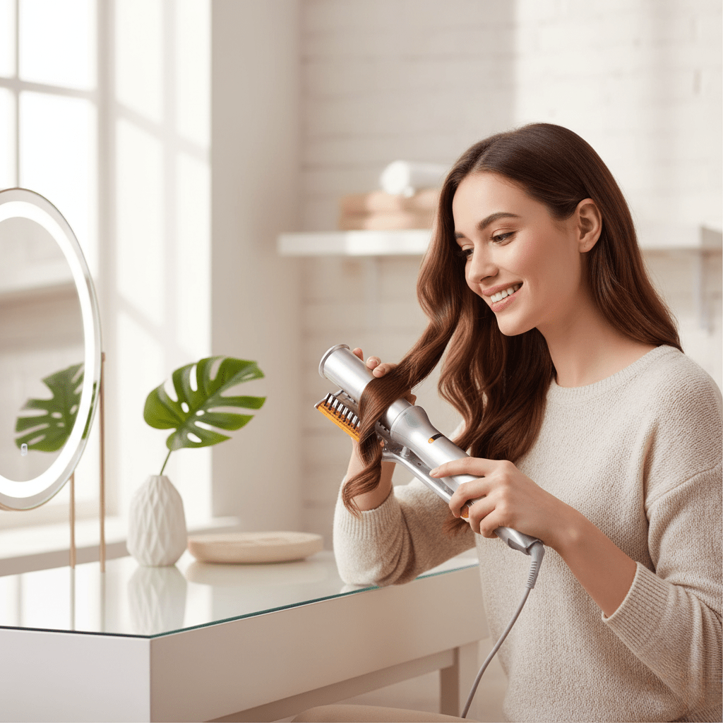 2-in-1 Rotating Hair Brush for Styling and Smoothing