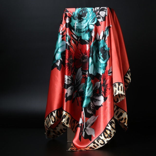 Large square scarf Simulation silk scarf All-match scarf Scarf